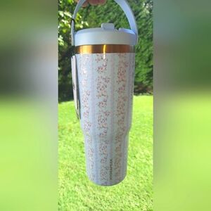 Limited Edition Floral Hydro Flask Mint and Gold Floral Tumbler